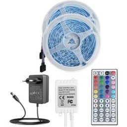 INF Bande lumineuse LED 24 V 5050, 30 m (2 x 15 m) avec télécommande IR 44 touches