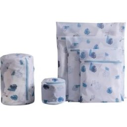 INF Ensemble de 6 sacs à linge en maille (Petite, Moyenne, Grande, Très Grande, Cylindrique, Soutien-gorge) pour machine à laver Bleu