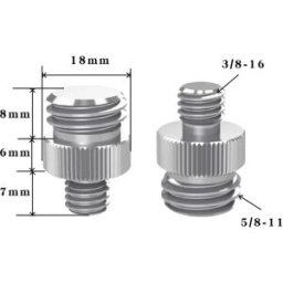 INF Lot de 5 adaptateurs pour trépied : adaptateur de filetage 1/4-20 pouces vers 5/8-11 pouces Argent 3/8-16