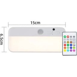 INF Lampe RGB carrée à capteur de mouvement - Rechargeable 1500mah, fixation magnétique sous-meuble LED avec télécommande et