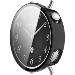 INF Protection d'écran intégrale pour Xiaomi Watch S4 41mm : Coque de protection en PC et verre trempé Le noir