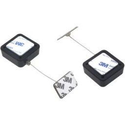 INF Boîtier de traction antivol noir - Câble de 1 m avec serrure et capuchon carré