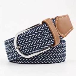 INF Ceinture élastique en sangle - 107 cm Blanc + Bleu