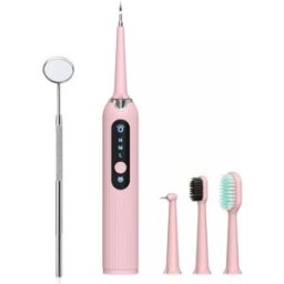 INF Set de nettoyage dentaire électrique 8 pièces Rose