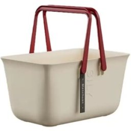 INF Petit panier de douche portable - Organisateur de rangement de salle de bain à main avec drainage rapide Beige