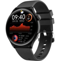 INF Montre connectée MX16 : Écran HD 1,43", appels Bluetooth Le noir
