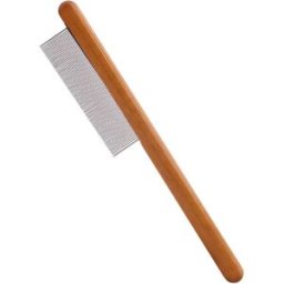 INF Peigne pour animaux - Peigne fin pour puces, poux et toilettage avec manche en bois