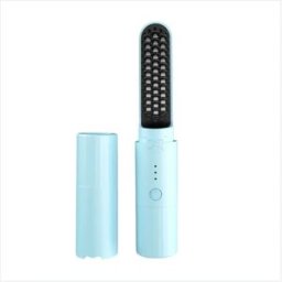 INF Brosse portable sans fil 2-en-1 pour boucler et lisser - lisseur chauffant de voyage sans câble avec 3 températures Bleu