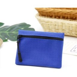 INF Porte-monnaie en tissu Oxford avec fermeture éclair, portefeuille mince Bleu