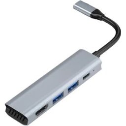 INF Adaptateur Hub USB-C 4-en-1 vers HDMI 4K - Alimentation & Transfert de données 5Gbps