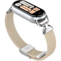 INF Bracelet Tressé Élégant avec Boucle pour Xiaomi Mi Band 9/10 Abricot