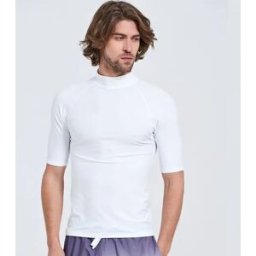 INF Haut Rash Guard Manches Courtes à Séchage Rapide - Protection UV, Wetsuit Léger Nylon-Spandex pour Natation et Sports L Blanc