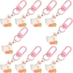 INF Lot de 10 Porte-clés Pendentif Lapin Carotte Mignon - Accessoire de Mode Kawaii