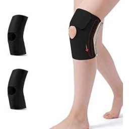 INF Manchons de genou invisibles 2 pièces - Nylon ultra-fin 1mm respirant, bandes de soutien internes et compression 360°, L Le noir