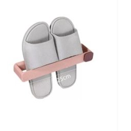 INF Support à Pantoufles Mural Sans Perçage - Organisateur de Salle de Bain Gain de Place Rose