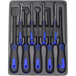 INF Kit de 9 crochets pour joints d'huile : extracteur de joints toriques, extracteur de joints et décapant de joints Bleu