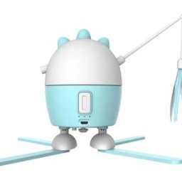 INF Jouet interactif pour chat avec plume laser et lumière laser, rotation 3 vitesses réglables, base anti-basculement et arrêt Vert