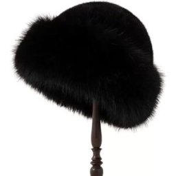 INF Chapeau cloche en fausse fourrure douce - Chapeau mongol chaud d'hiver avec protection des oreilles Le noir