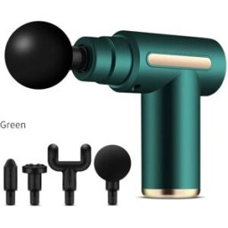INF Pistolet de massage portable 6 vitesses - Massage percussion profond, moteur brossé, rechargeable Type-C, 1800mAh, ABS Vert
