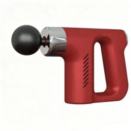 INF Pistolet de massage profond avec sangle dorsale - moteur couple élevé, faible bruit, percussion, boîtier ABS portable Rouge