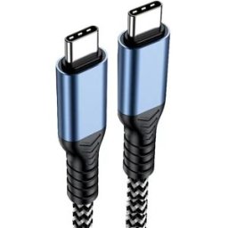 INF Câble USB 3.2 Type-C vers Type-C tressé en nylon - 20Gbps, charge PD 240W, vidéo 8K 60Hz, compatible avec CarPlay/CarLife 0,5 m