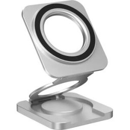 INF Support de téléphone de bureau magnétique double Magsafe - Alliage d'aluminium, ultra-fin et portable Argent
