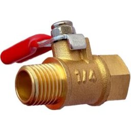 INF Mini Robinet à bille en laiton 1/4 NPT Filetage mâle et femelle Or