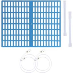 INF Kit de protection pour filet skimmer de piscine - écran skimmer en plastique bleu à maille fine, inclut filet filtrant x1,