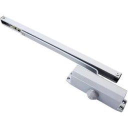 INF Ferme-porte à rail coulissant - Alliage d'aluminium argenté, Positionnement à tout angle, Coussin hydraulique réglable en