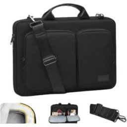 INF Sac élégant pour ordinateur portable MacBook 14 pouces - Tissu Oxford noir