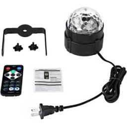 INF Mini boule magique 5 couleurs avec prise US - Projecteur LED rotatif pour soirée, son activé et télécommande