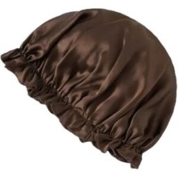 INF Bonnet de nuit 100 % soie de mûrier pour femme, foulard doux pour dormir M café