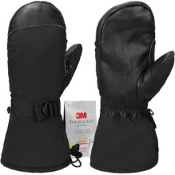 INF Gants de Ski en Cuir de Vachette Isolés 3M: Imperméables, Coupe-Vent et Chauds pour les Sports d'Hiver XXL