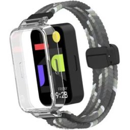 INF Bracelet de montre Redmi Band 3/9 Active en nylon avec boucle magnétique Gris