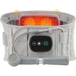 INF Ceinture lombaire gonflable chauffante de massage - Traction ergonomique multi-air, chauffage à lumière rouge, vibration 3 Gris