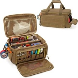 INF Sac à outils en nylon camel - sac de travail multifonction, organisateur d'outils portable pour outils à main