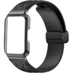 INF Bracelet de remplacement en silicone avec cadre métallique et fermeture magnétique - compatible avec Huawei Band 11