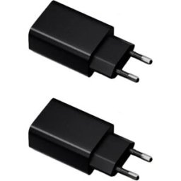 INF Chargeur UE Type-C 5V2A Lot de 2 - Coque PC mate VO ignifuge, Efficacité Level VI, Adaptateur USB-C 10W compact Le noir