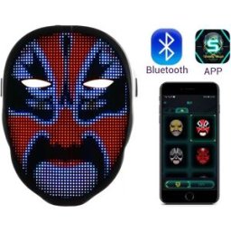 INF Masque LED Halloween Rechargeable USB avec Détection de Geste et Visage Personnalisable