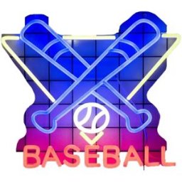 INF Panneau Néon LED Baseball 40x34cm - Lumière Décorative Alimentée par USB
