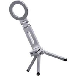 INF Support Trépied Magnétique de Voyage pour Téléphone - Aimant N52 Puissant, Rotation 360°, Pliable, Alliage d'Aluminium avec Argent