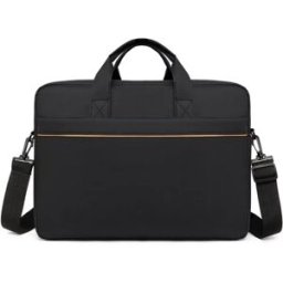 INF Sac d'ordinateur 15-16.1 inch pour homme - Sacoche business légère en toile Oxford avec organiseur et rangement Le noir
