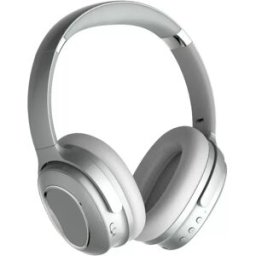 INF Casque sans fil Over-Ear avec ANC actif double flux, Bluetooth, batterie 500mAh, longue autonomie Argent