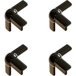INF Protecteur d'angle anti-collision à coussin d'air en forme de T noir (paquet de 4)