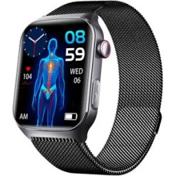 INF Montre Connectée compatible with Heart Rate, Blood Pressure, SpO2 Monitoring - JL7013A Chip, Bluetooth 5.3, IP76 Water Le noir