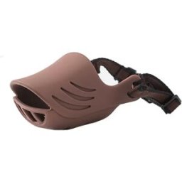 INF Muselière réglable pour chien en silicone - Bec de canard respirant, anti-morsure, anti-aboiement et anti-fouille pour S café
