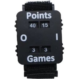 INF Compteur de score au poignet pour tennis et cricket - Bracelet compteur portable, cadran mécanique, plastique, sangle Le noir