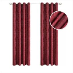 INF Rideau Occultant Lumineux Scintillant (132x213cm, Œillets) - Panneau Unique Rouge