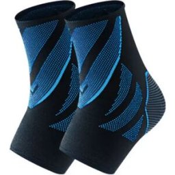 INF Chaussettes de maintien de la cheville noires et bleues XL