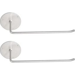 INF Lot de 2 supports muraux en acier inoxydable - Support multi-usage pour essuie-tout et couvercles, installation sans Argent